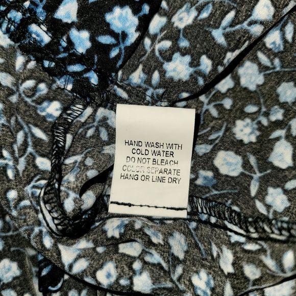 Women's jumpsuit blue floral strapless elastic zip wide legs - Picture 4 of 7